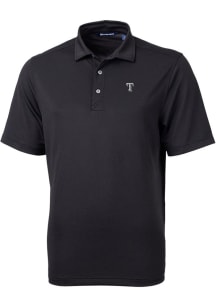 Cutter and Buck Texas Rangers Black Mono Virtue Eco Pique Big and Tall Polo
