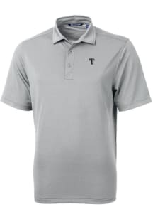 Cutter and Buck Texas Rangers Grey Mono Virtue Eco Pique Big and Tall Polo