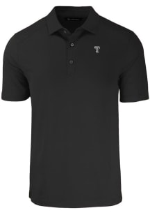 Cutter and Buck Texas Rangers Black Mono Forge Eco Stretch Big and Tall Polo