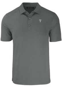 Cutter and Buck Texas Rangers Grey Mono Forge Eco Stretch Big and Tall Polo