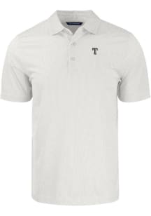Cutter and Buck Texas Rangers White Mono Pike Symmetry Big and Tall Polo