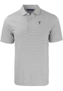 Cutter and Buck Texas Rangers Grey Mono Forge Double Stripe Big and Tall Polo
