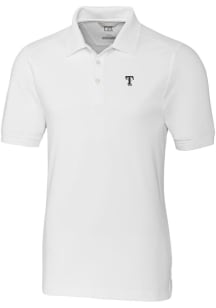 Cutter and Buck Texas Rangers White Mono Advantage Pique Big and Tall Polo