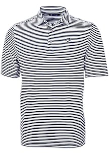 Cutter and Buck Toronto Blue Jays Navy Blue Mono Virtue Eco Pique Stripe Big and Tall Polo