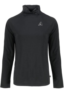 Cutter and Buck Arizona Diamondbacks Womens Black Mono Coastline Eco Funnel Neck Crew Sweatshirt