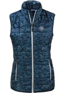 Cutter and Buck Chicago Cubs Womens Navy Blue Mono Rainier PrimaLoft Printed Vest