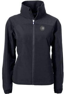 Cutter and Buck Chicago Cubs Womens Black Mono Charter Eco Light Weight Jacket