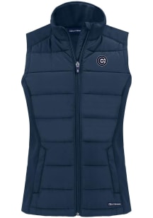 Cutter and Buck Chicago Cubs Womens Navy Blue Mono Evoke Vest