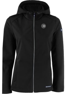 Cutter and Buck Chicago Cubs Womens Black Mono Evoke Light Weight Jacket