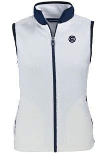 Cutter and Buck Chicago Cubs Womens Grey Mono Cascade Sherpa Vest