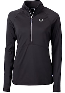 Cutter and Buck Cincinnati Reds Womens Black Mono Adapt Eco Qtr Zip