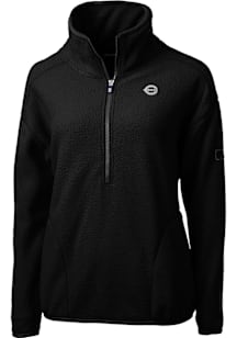 Cutter and Buck Cincinnati Reds Womens Black Mono Cascade Sherpa Qtr Zip