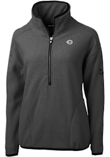 Cutter and Buck Cincinnati Reds Womens Grey Mono Cascade Sherpa Qtr Zip