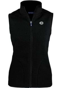 Cutter and Buck Cincinnati Reds Womens Black Mono Cascade Sherpa Vest