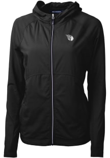 Cutter and Buck Cleveland Guardians Womens Black Mono Adapt Eco Light Weight Jacket