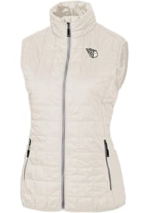 Cutter and Buck Cleveland Guardians Womens White Mono Rainier PrimaLoft Vest