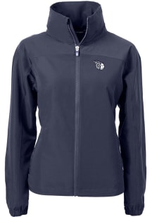 Cutter and Buck Cleveland Guardians Womens Navy Blue Mono Charter Eco Light Weight Jacket