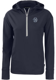Cutter and Buck Penn State Nittany Lions Womens Navy Blue Daybreak Hood 1/4 Zip Pullover