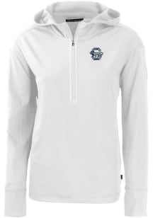 Cutter and Buck Penn State Nittany Lions Womens White Daybreak Hood 1/4 Zip Pullover