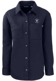 Cutter and Buck Houston Astros Womens Navy Blue Mono Roam Shirt Light Weight Jacket