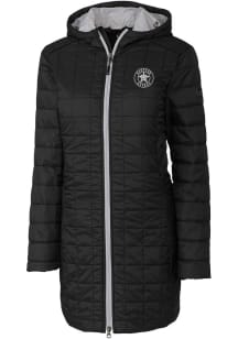 Cutter and Buck Houston Astros Womens Black Mono Rainier PrimaLoft Long Filled Jacket