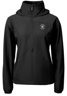 Cutter and Buck Houston Astros Womens Black Mono Charter Eco Long Sleeve Pullover