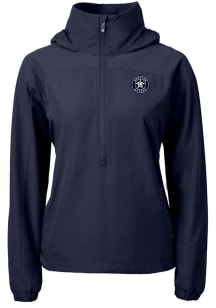 Cutter and Buck Houston Astros Womens Navy Blue Mono Charter Eco Long Sleeve Pullover