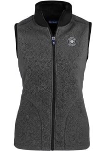 Cutter and Buck Houston Astros Womens Grey Mono Cascade Sherpa Vest