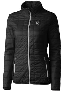 Cutter and Buck Kansas City Royals Womens Black Mono Rainier PrimaLoft Filled Jacket