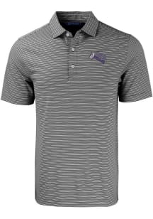 Cutter and Buck SFA Lumberjacks Mens Black Forge Double Stripe Short Sleeve Polo