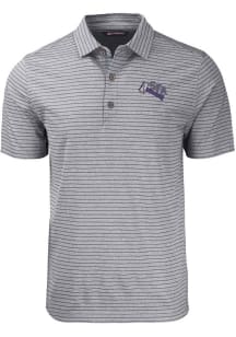 Cutter and Buck SFA Lumberjacks Mens Black Forge Heather Stripe Short Sleeve Polo