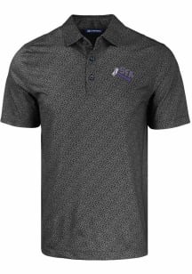 Cutter and Buck SFA Lumberjacks Mens Black Pike Pebble Short Sleeve Polo