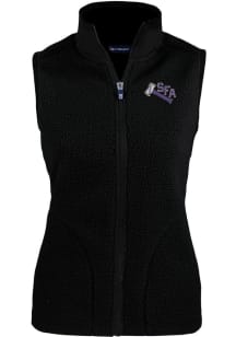 Cutter and Buck SFA Lumberjacks Womens Black Cascade Sherpa Vest