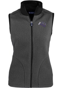 Cutter and Buck SFA Lumberjacks Womens Grey Cascade Sherpa Vest