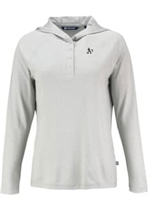 Cutter and Buck Oakland Athletics Womens Charcoal Mono Coastline Eco Hooded Sweatshirt