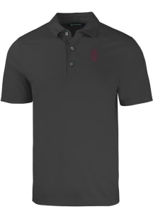 Cutter and Buck Southern Illinois Salukis Mens Black Forge Short Sleeve Polo