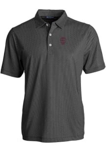 Cutter and Buck Southern Illinois Salukis Mens Black Pike Symmetry Short Sleeve Polo