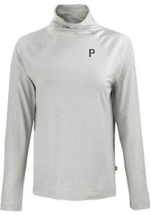 Cutter and Buck Pittsburgh Pirates Womens Charcoal Mono Coastline Eco Funnel Neck Crew Sweatshirt