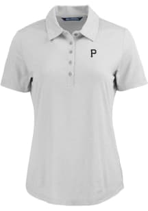 Cutter and Buck Pittsburgh Pirates Womens Charcoal Mono Coastline Eco Short Sleeve Polo Shirt