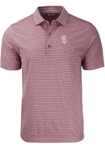 Cutter and Buck Southern Illinois Salukis Mens Maroon Forge Heather Stripe Short Sleeve Polo
