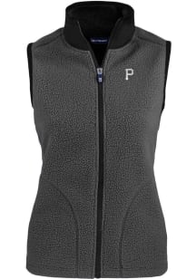 Cutter and Buck Pittsburgh Pirates Womens Grey Mono Cascade Sherpa Vest