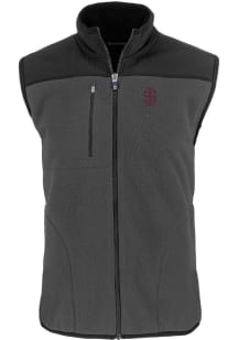 Cutter and Buck Southern Illinois Salukis Mens Grey Cascade Sherpa Sleeveless Jacket