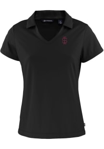 Cutter and Buck Southern Illinois Salukis Womens Black Daybreak V Neck Short Sleeve Polo Shirt
