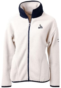 Cutter and Buck St Louis Cardinals Womens Grey Mono Cascade Sherpa Long Sleeve Full Zip Jacket