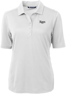 Cutter and Buck Tampa Bay Rays Womens White Mono Virtue Eco Pique Short Sleeve Polo Shirt