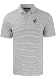 Cutter and Buck TCU Horned Frogs Big and Tall Grey Forge Double Stripe Big and Tall Golf Shirt