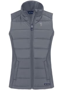 Cutter and Buck Texas Rangers Womens Grey Mono Evoke Vest