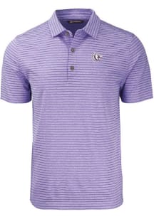 Cutter and Buck TCU Horned Frogs Mens Purple Forge Heather Stripe Short Sleeve Polo