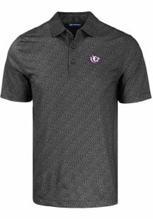 Cutter and Buck TCU Horned Frogs Mens Black Pike Pebble Short Sleeve Polo