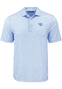 Cutter and Buck Jacksonville Jaguars Mens Blue Mono Pike Flora Short Sleeve Polo